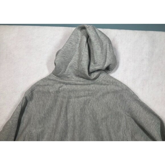 Champion Reverse Weave Hooded Logo Sweatshirt Heather Gray GF68 Men's Medium M - Picture 6 of 8